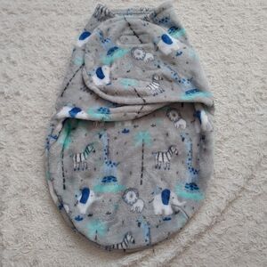 Gray Wild Animal Print Cozy Soft Baby Swaddle Blanket Fall Cool Weather